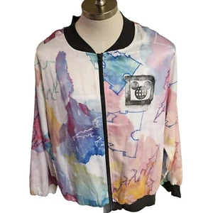 Disney Parks Aschenputtel Schloss Aquarell Damenjacke mit durchgehendem Reißverschluss 2X bunt neu mit Etikett - Bild 1 von 8