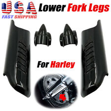 For Harley Black Lower Fork Leg Covers Deflectors Shields Touring Road Glide US