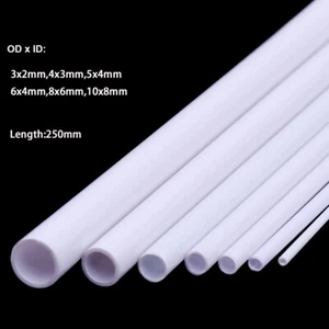 White ABS Styrene Plastic Strip Tube Round Bar Rods 3-10mm Diameter 250mm Length - Picture 1 of 8