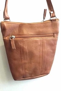 TAN SHEEP DOMED SHAPE CROSSBODY WITH ZIPPER POCKET #TAN #2-462-1F - Picture 1 of 2