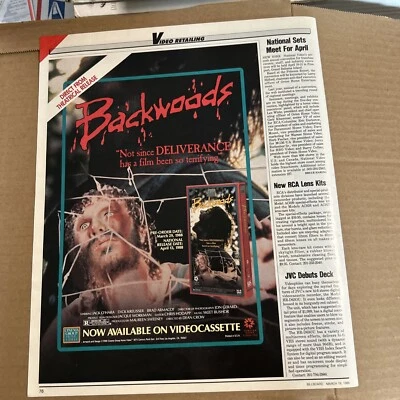 Original 13 By 11"backwoods Movie 1988 Jack O'hara Videocassette Ad FLYER - Image 1 of 2