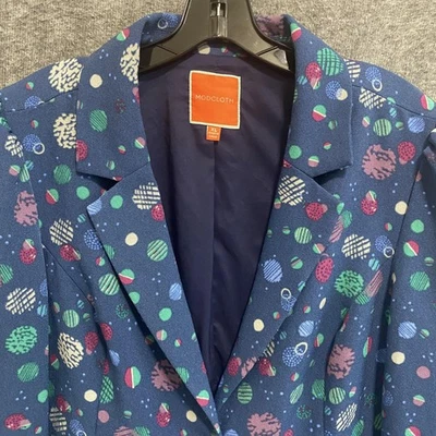 ModCloth Blazer Women XL Stargazing Splendor Tiered Peplum Jacket Celestial Chic - Image 1 of 4