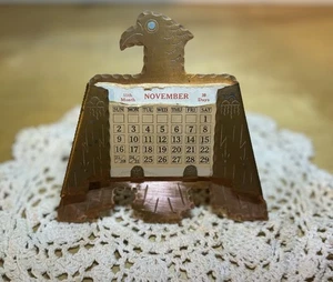 Vintage Ewiger Kalender Kupfer Donnervogel - Bild 1 von 5