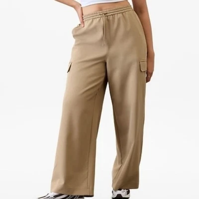 Pantalones cargo Athleta Promenade tiro alto pierna ancha talla pequeña pequeños Foto 1 de 4