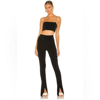 Norma Kamali Spat Split Hem Leggings Pants Split Leg Stretchy Going Out Event S - Image 1 of 4
