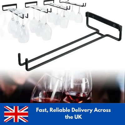 New Iron Wine Glass Holder Hanging Rack Storage For Cabinet and Bar - Image 1 of 4