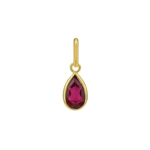 14K Yellow Gold Pear Ruby Charm Pendant - Picture 1 of 1