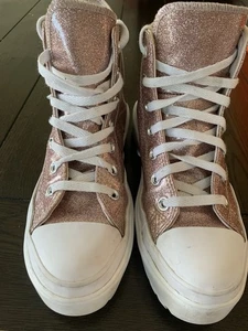 Converse Chuck Taylor All Star Lugged Glitter + Gleam HighTop Sneaker Blush - Picture 1 of 5