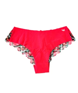 Victoria's Secret PINK No-Show Lace Trim Cheekster Panty Red Pepper - Picture 1 of 2