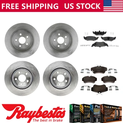 Fits 2007 Chrysler PT Cruiser Front Rear Brake Rotors & Metallic Brake Pads Foto 1 de 4