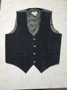 Arizona Jeans Vest Black Leather Medium - Picture 1 of 4