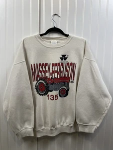 Vintage 90s Farm Tractor Crewneck Sweatshirt Men’s Boxy XL Grey Massey Furguson - Bild 1 von 7
