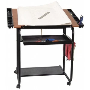 Flash Furniture Drafting Table,35 1/4 in W,Red NAN-JN-2739-GG Flash Furniture - Picture 1 of 4