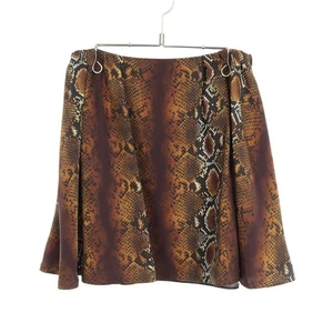 VERSACE Print Mini Falda Poliéster Marrón Multicolor Talla 38 Usado Mujeres - Imagen 1 de 8