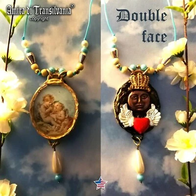 ángel de la guarda querubín talismán colgante collar amuleto buena suerte medallón joyería Foto 1 de 4