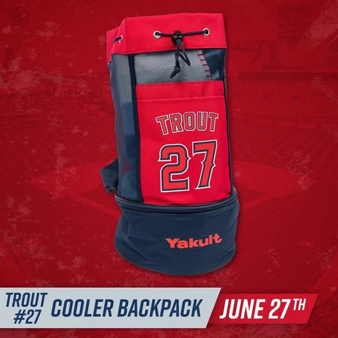 Mike Trout #27 Los Angeles Angels Yakult SGA Cooler Backpack SGA FREE SHIPPING! Cover