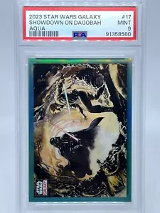 2023 Topps Star Wars Galaxy Showdown On Dagobah Aqua #17 PSA 9 - Imagen 1 de 2