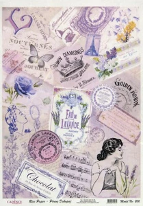 Papel de arroz A/4 para libro de recortes hoja artesanal - mundo lavanda - Imagen 1 de 1