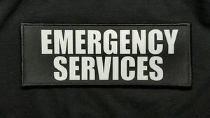 3x8 EMERGENCY SERVICES Black Tactical Hook Chest Rig Plate Carrier Patch EMS EMT - Picture 1 of 2