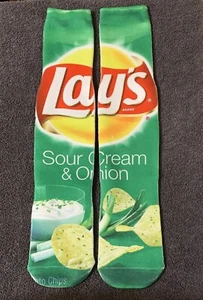 SOCKS Promotional Lay's Potato Chips Sour Cream And Onion Socks - Picture 1 of 2