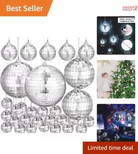 Decorative Mirror Ornaments - 30 Mini Hanging Mirrors for Festive Flair - Picture 1 of 9