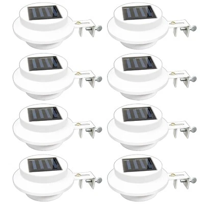 8 Pack Waterproof Solar Powered LED Outdoor Gutter Lights with Brackets - Image 1 of 4