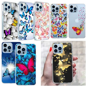 Hübsche Handyhülle Schmetterling für Apple iPhone 15 14 Pro Max 13 12 11 8 7 XS - Bild 1 von 100