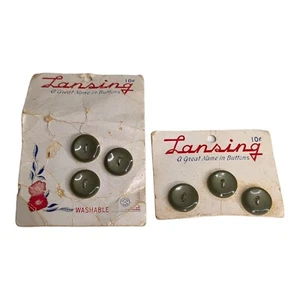 Lot 6 Buttons Vintage Green Iridescent 14 mm Diameter 2 Hole Lansing - Picture 1 of 4