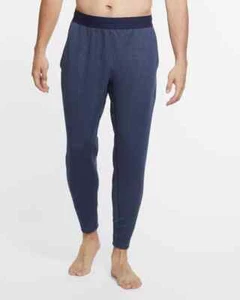 Nike Yoga Men Navy Heather Restore Dri-FIT Fleece Pants (CU6782-410) Size S-Tall - Picture 1 of 5