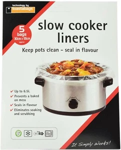 2 X Packs SLOW COOKER Liners Pk of 5 For Round & Oval Slow Cookers - Picture 1 of 3