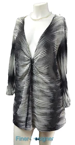 CHICOS stretch jacket boucle textured cardigan black tan shrug Chico 3 L XL NEW - Picture 1 of 7