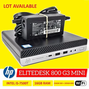 🍀 NEW DEMO HP EliteDesk 800 G3 Mini i5-7500T 2.7 16GB 256GB SSD 320GB Win 11 - Afbeelding 1 van 8