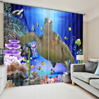 Rideau noir tortue de mer Underwater World pour chambre à coucher rideaux de fenêtre 3D