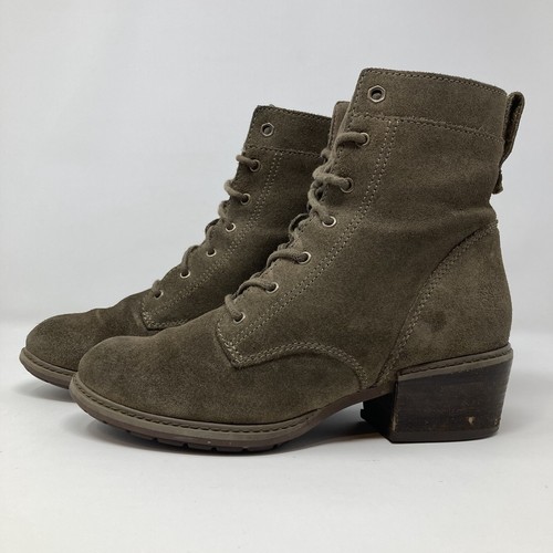 Stivali camoscio marroni Timberland donna taglia 6 US impermeabili 3 pollici tacco alto