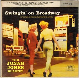 JONAH JONES QUARTET "SWINGIN' ON BROADWAY" JAZZ 50'S EP CAPITOL EAP 3-963