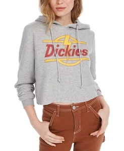 Dickies Juniors Cotton Blend Cropped Logo Hoodie, Gray, Medium M - Picture 1 of 3