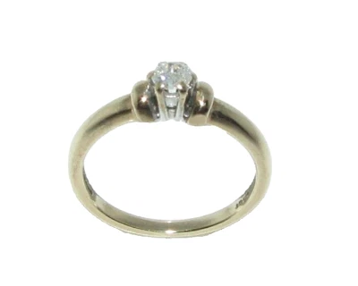Bague Solitaire En Diamant En Or Jaune 9 Carats Pour Femme Taille K 1/2 - Photo 1/4