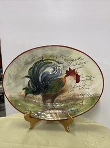 Certified Intenational Rooster Serving Platter Tray Plate Dish Farm Country Core - Picture 1 of 11