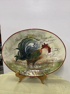 Certified Intenational Rooster Serving Platter Tray Plate Dish Farm Country Core - Image 1 of 4