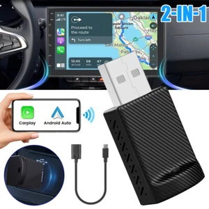 2in-1 Wireless Carplay Adapter Android Auto Smart Dongle Mini Box Plug And Play* - Picture 1 of 19