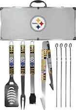 NFL  Fan Shop Pittsburgh Steelers Steel Tailgater BBQ Set w/Case 8 piece Gray 