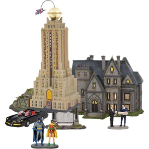 Dept 56 Hot Properties Village DC COMICS DAILY PLANET SUPERMAN BATMAN ROBIN SET - Picture 1 of 7