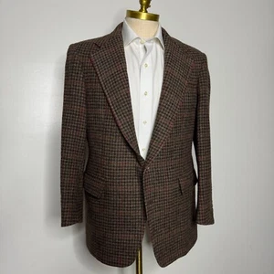 Polo Ralph Lauren Men's 40R Tweed Brown Check Wool Sport Coat Blazer 2-Button - Picture 1 of 10