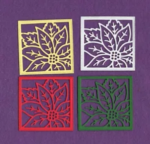 Tarjetas de álbum de recortes de troquelados de Navidad POINSETTIA SQUARE - Imagen 1 de 1