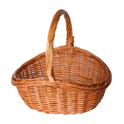 Wickerfield Wicker Basket with High Handle in Honey Color for Home Decor Storage - Image 1 of 4