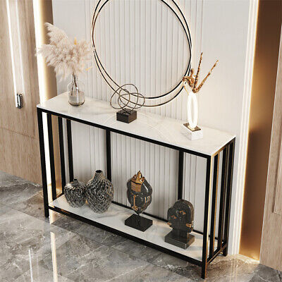 2 Tiers Marble Console Table Narrow Entryway Porch Side Table Partition Cabinet  • 129.91£
