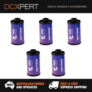 KENTMERE PAN 400 ISO 400 35MM 36 EXPOSURE BLACK & WHITE FILM (6010476) (5 PACK) - Picture 1 of 4
