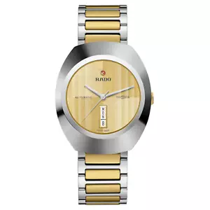 New Rado DiaStar Original Stainless Steel Yellow Dial Men's Watch R12160253 - Foto 1 di 5