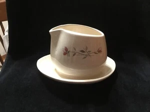 Franciscan Ware "Duet" Earthenware Pink Floral Gravy Attached Under Plate~ MCM - Picture 1 of 12
