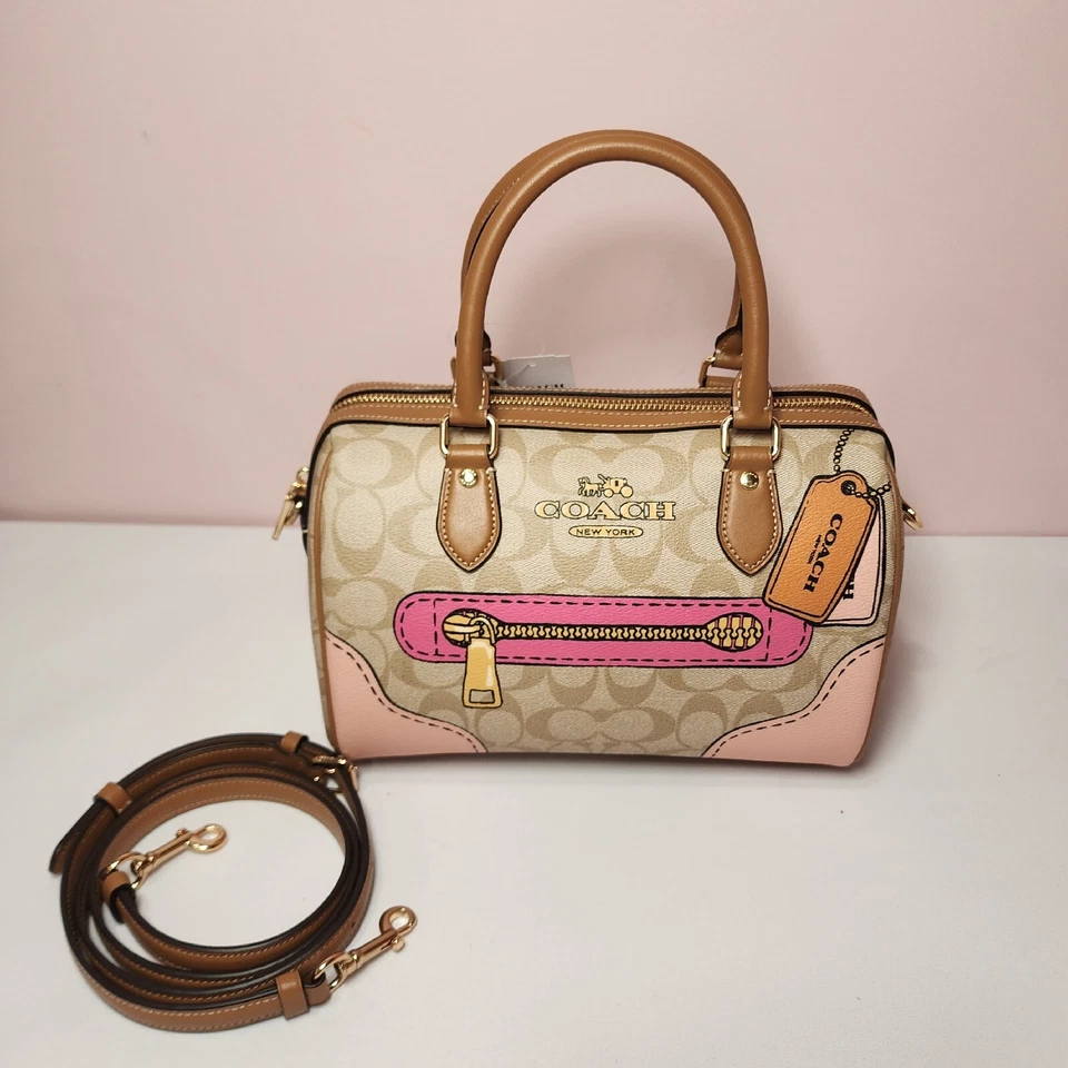 COACH Roan Satchel Signature Canvas Trompe L'oeil Print CH168 Khaki Outlet Good